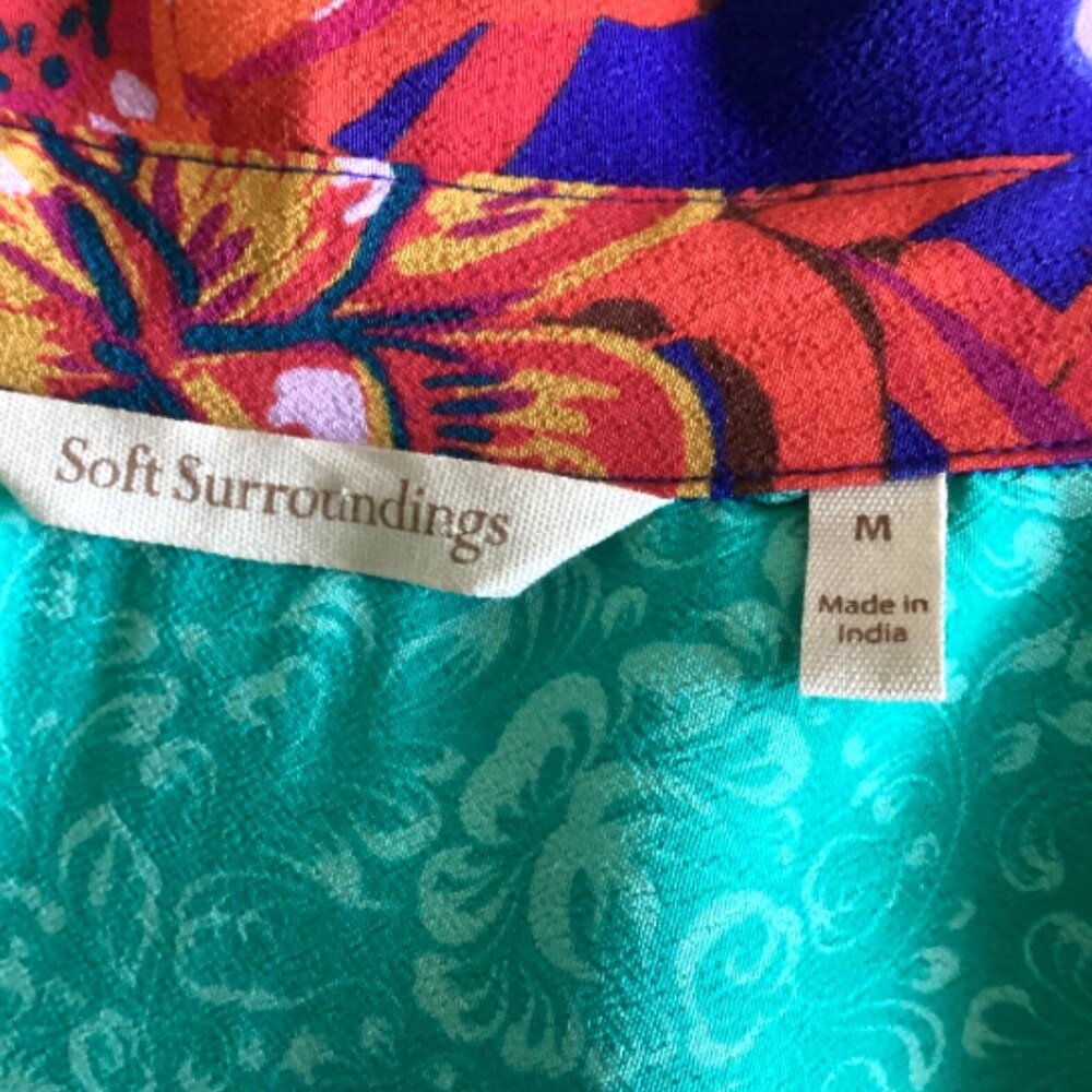 Soft Surroundings Hermosa Floral Embroidered Tunic Top Blouse Long Sleeve M 153P - Picture 8 of 9
